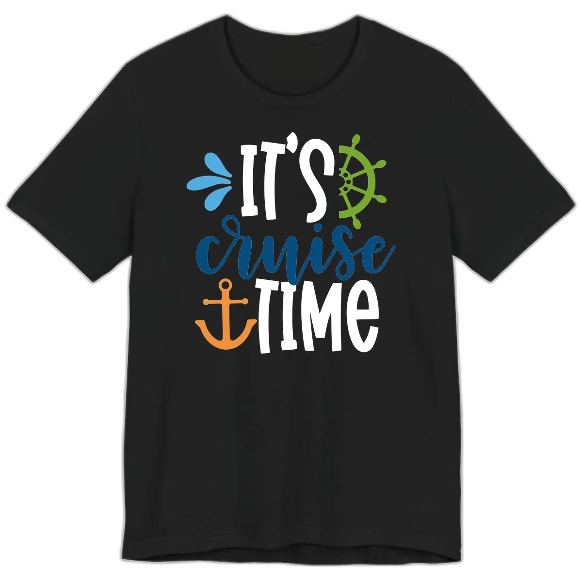 It's Cruise Time Nautical Premium T-Shirt in Black