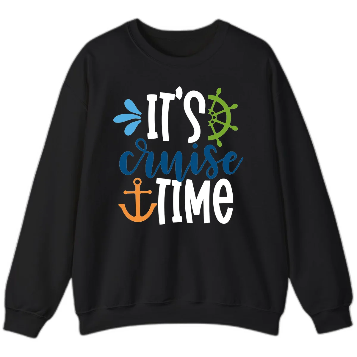 It's Cruise Time Nautical Sweatshirt in Black