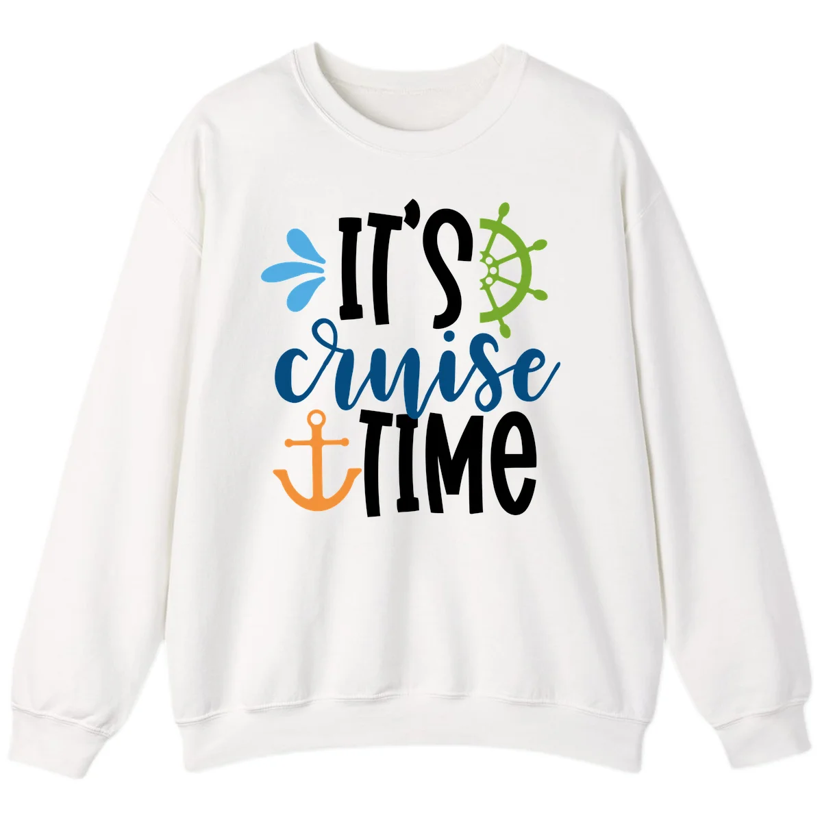 It's Cruise Time Nautical Sweatshirt in White
