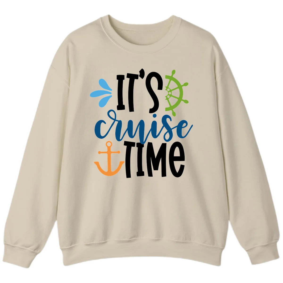 It's Cruise Time Nautical Sweatshirt in Sand