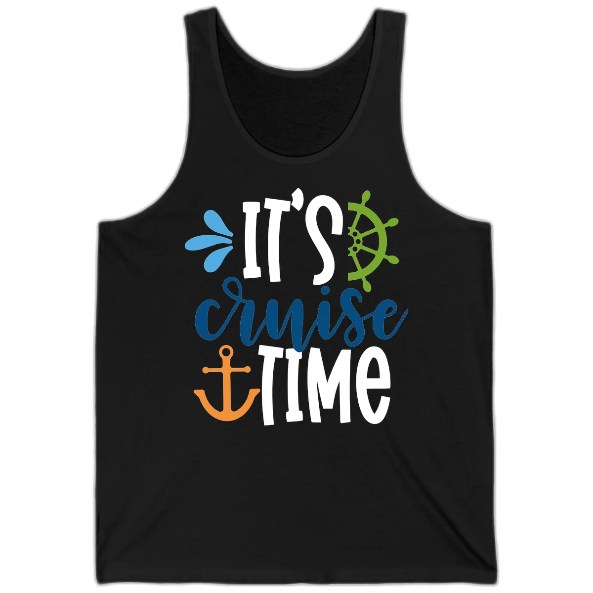 It's Cruise Time Nautical Tank in Black