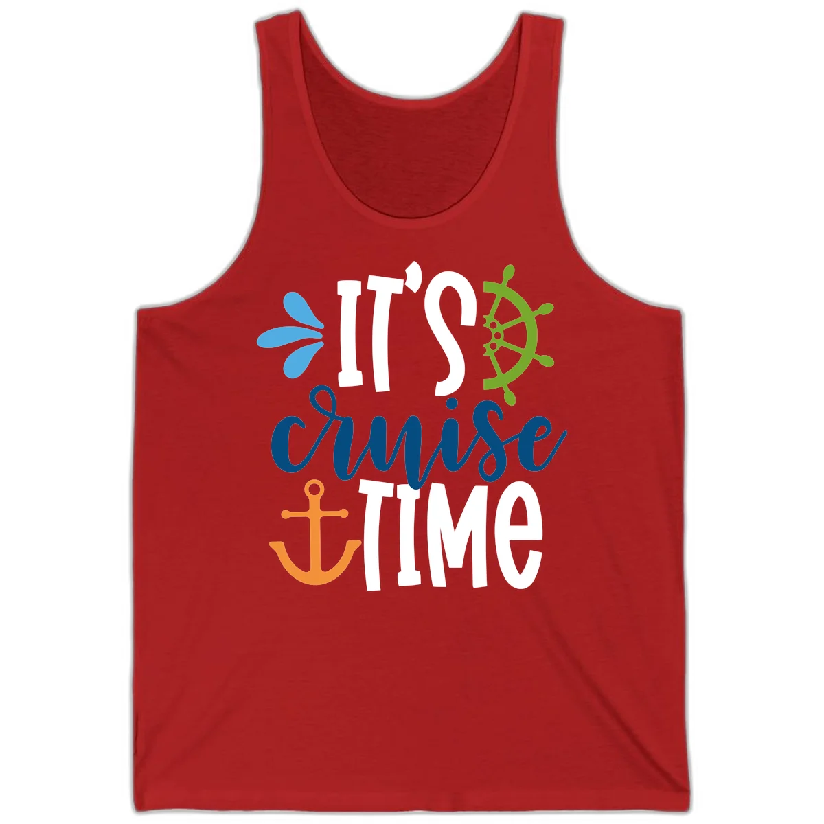 It's Cruise Time Nautical Tank in Red