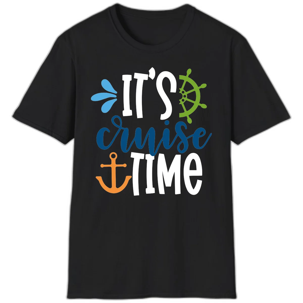 It's Cruise Time Nautical T-Shirt in Black