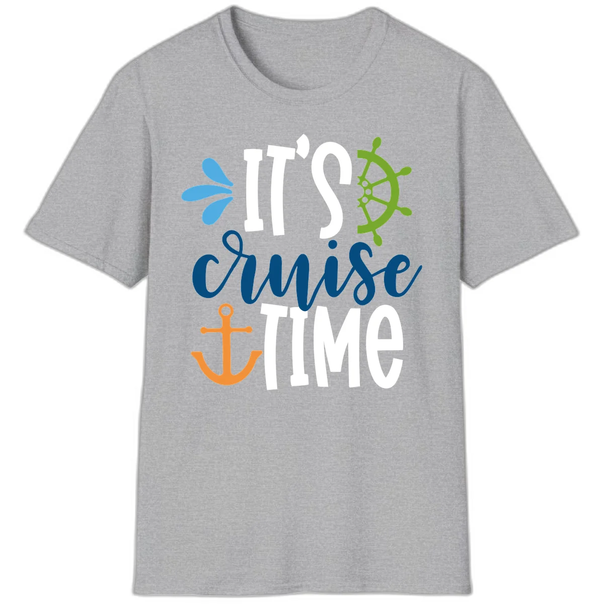It's Cruise Time Nautical T-Shirt in Sport Grey