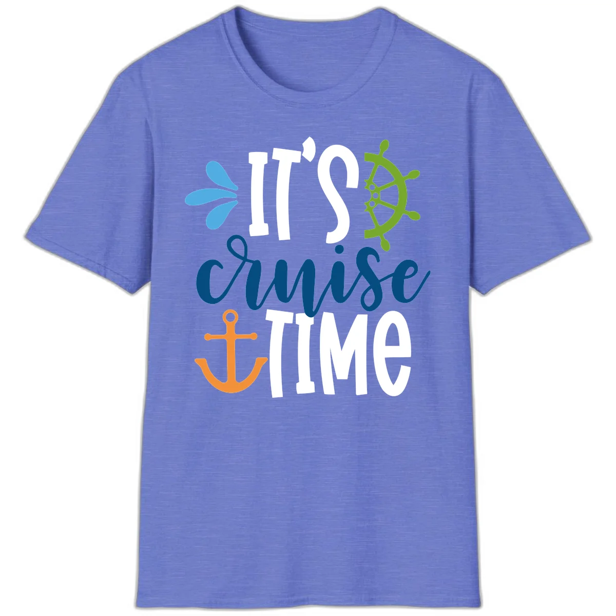 It's Cruise Time Nautical T-Shirt in Heather Royal
