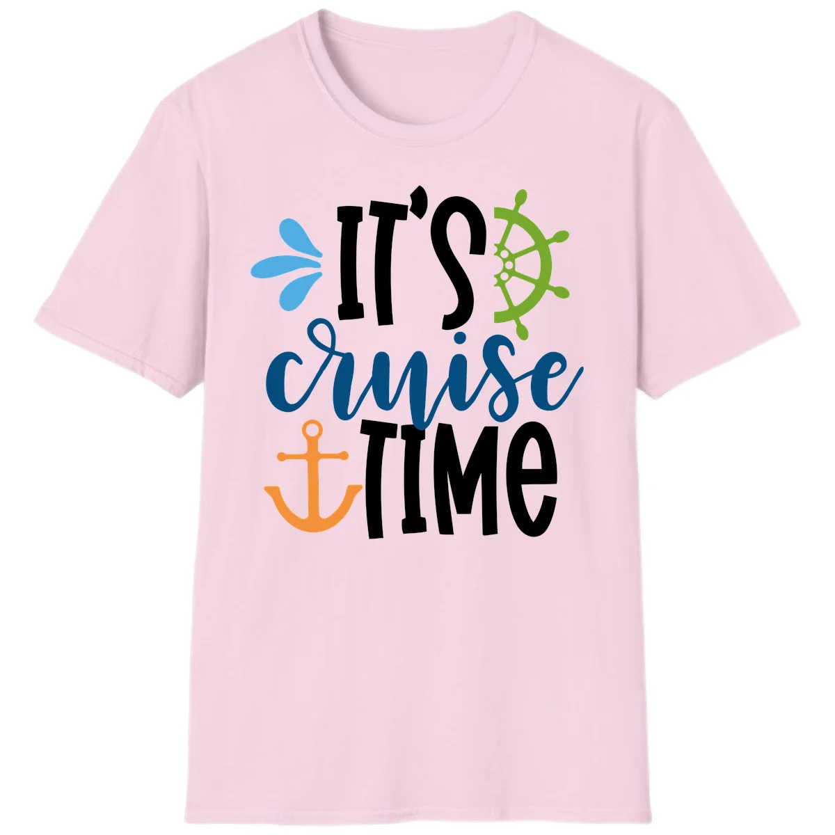 It's Cruise Time Nautical T-Shirt in Light Pink