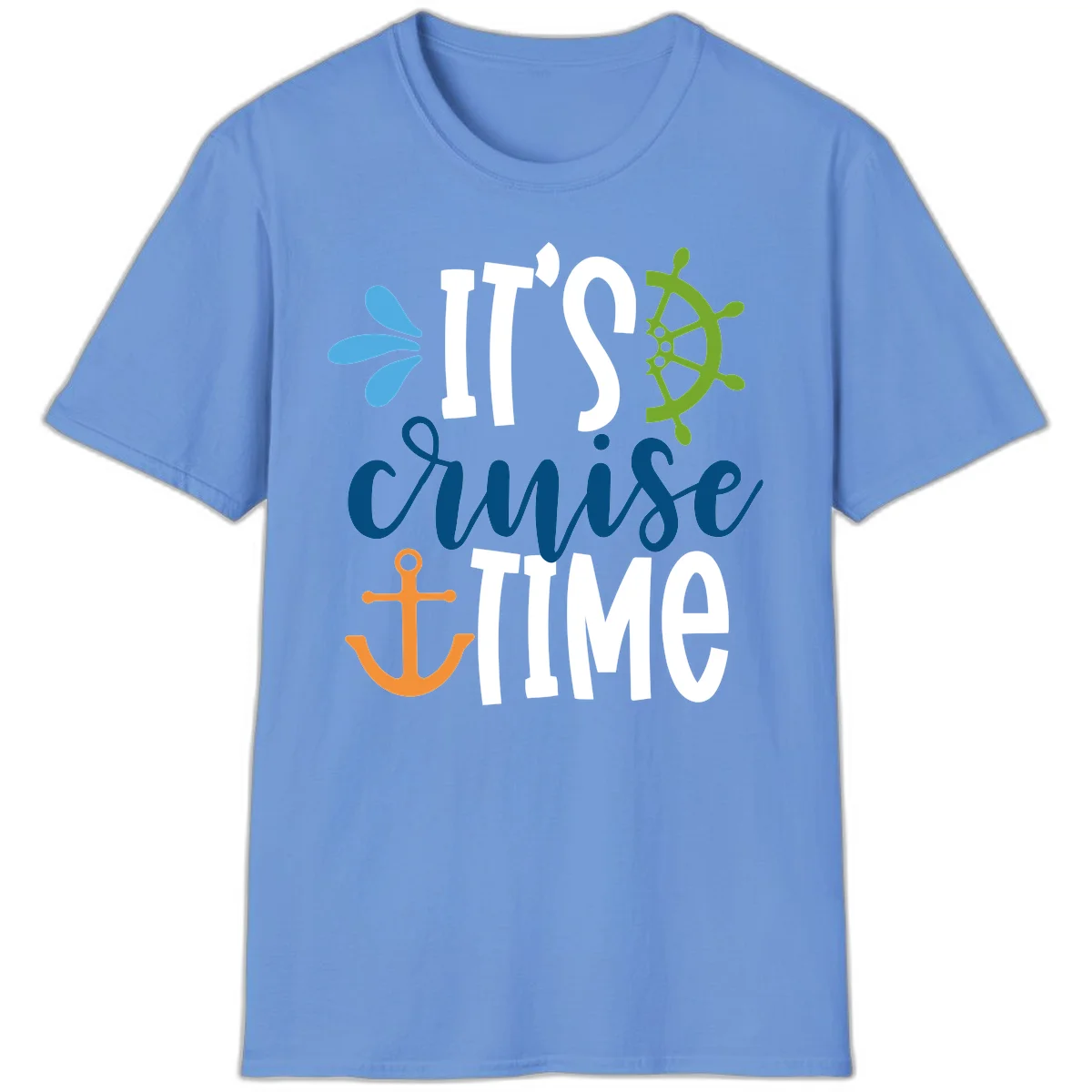 It's Cruise Time Nautical T-Shirt in Carolina Blue
