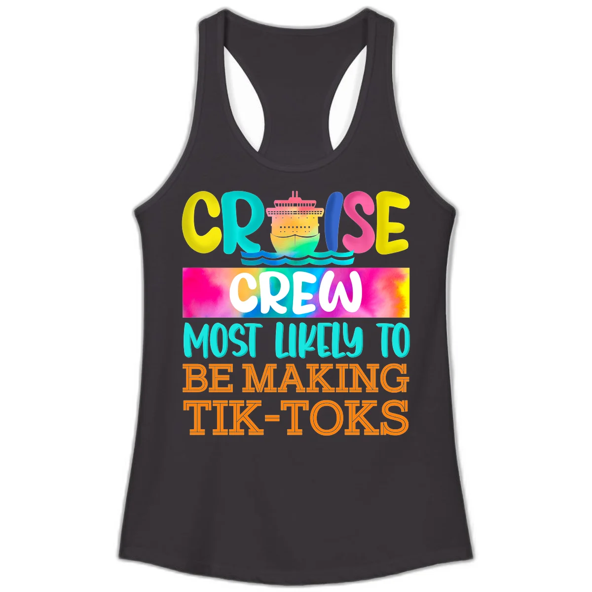 Cruise Crew Most Likely To Make TikToks Ladies Tank in Black