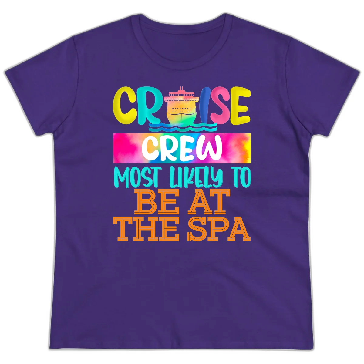 Cruise Crew Most Likely To Beat The Spa Ladies Tee in Purple