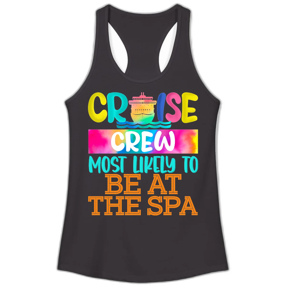 Cruise Crew Most Likely To Beat The Spa Ladies Tank in Black