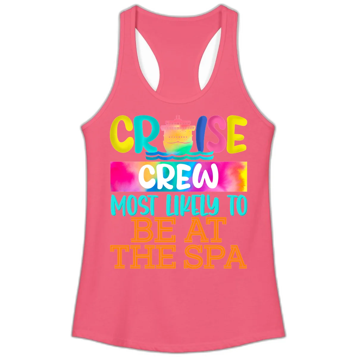 Cruise Crew Most Likely To Beat The Spa Ladies Tank in Hot Pink