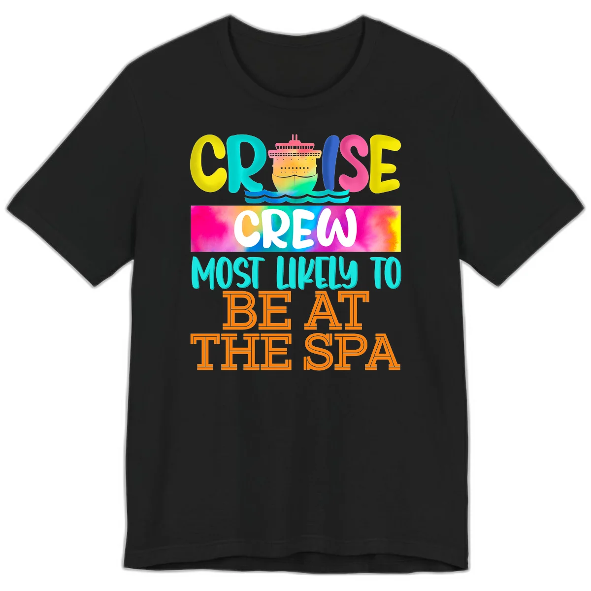 Cruise Crew Most Likely To Beat The Spa Premium T-Shirt in Black