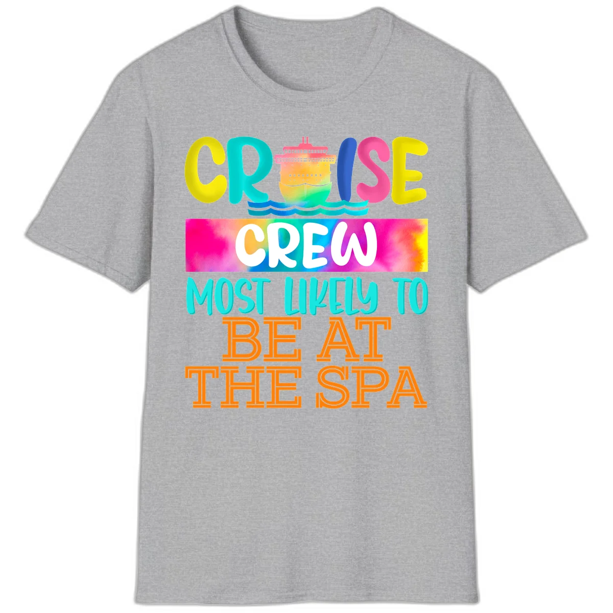 Cruise Crew Most Likely To Beat The Spa T-Shirt in Sport Grey