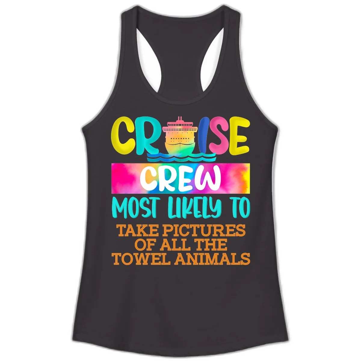 Cruise Crew Most Likely To Take Pictures Ladies Tank in Black