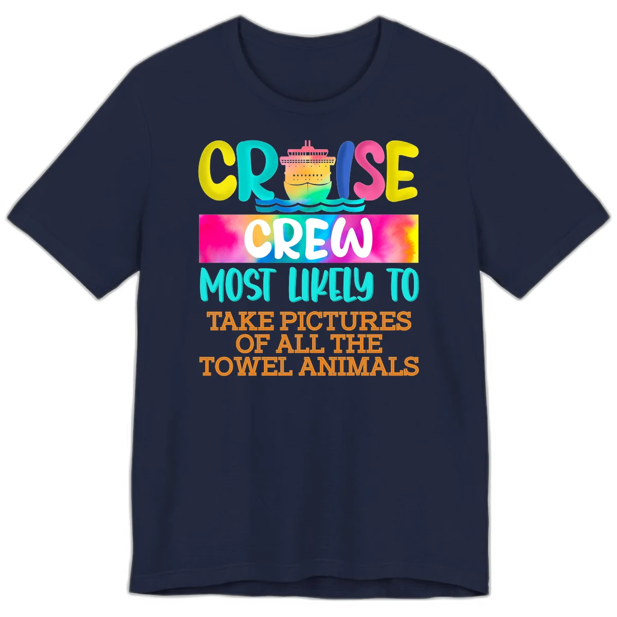Cruise Crew Most Likely To Take Pictures Premium T-Shirt in Navy