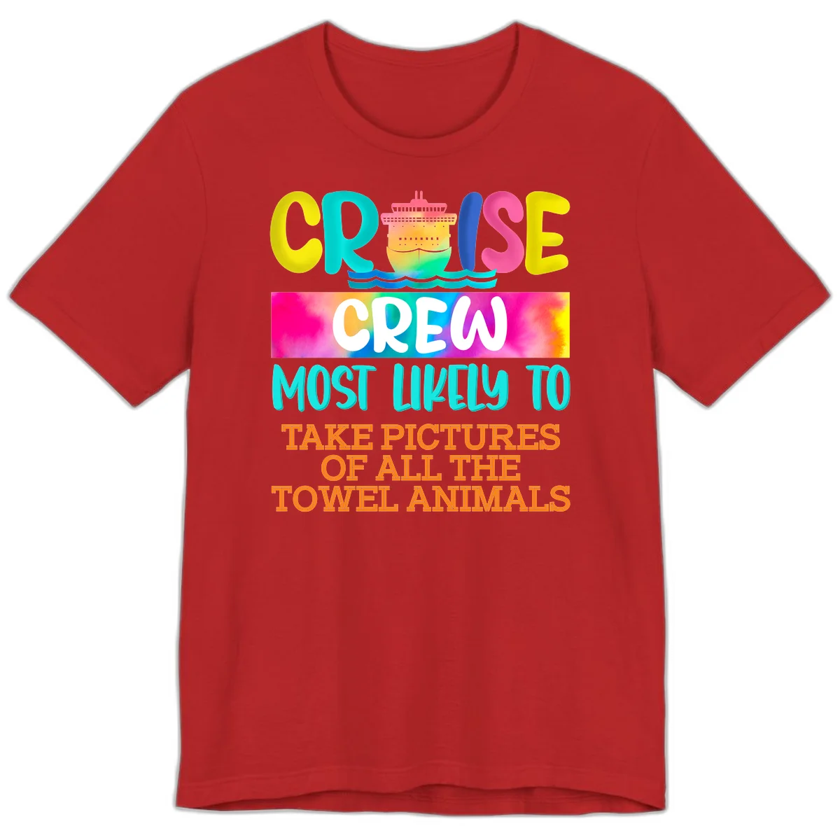 Cruise Crew Most Likely To Take Pictures Premium T-Shirt in Red