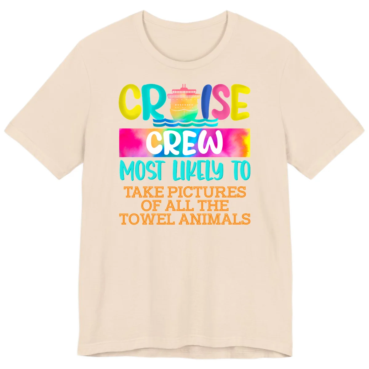Cruise Crew Most Likely To Take Pictures Premium T-Shirt in Soft Cream
