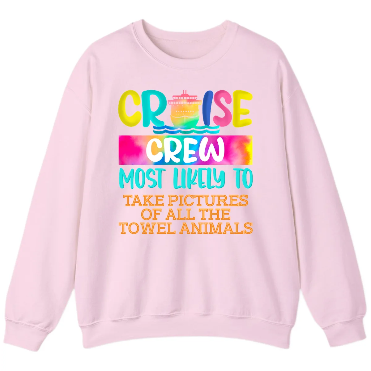 Cruise Crew Most Likely To Take Pictures Sweatshirt in Light Pink