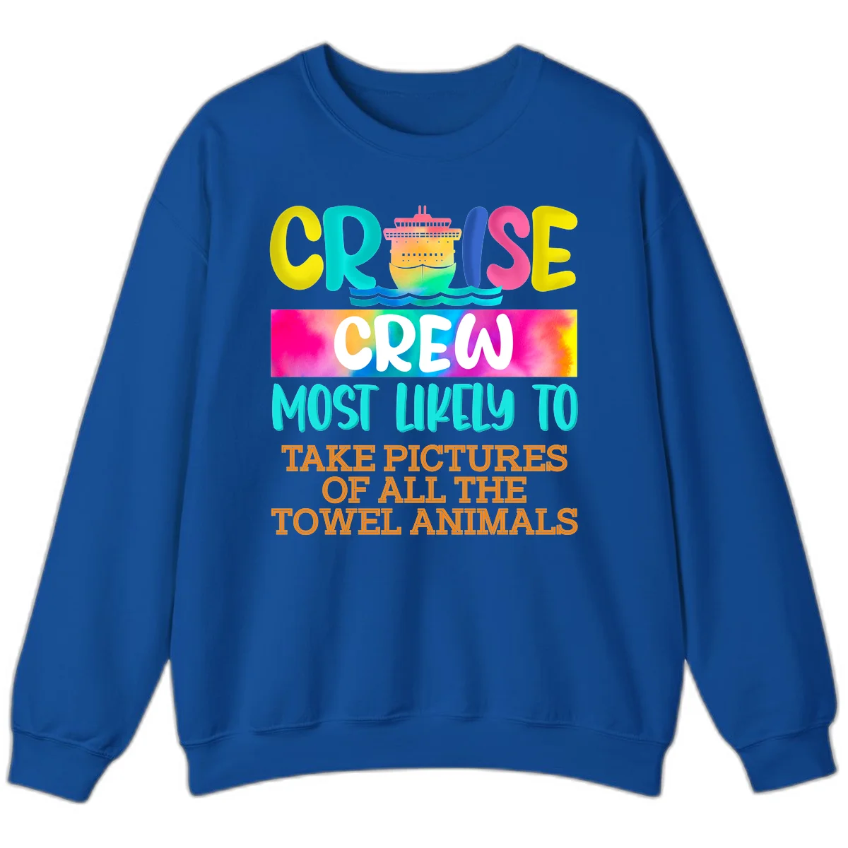 Cruise Crew Most Likely To Take Pictures Sweatshirt in Royal
