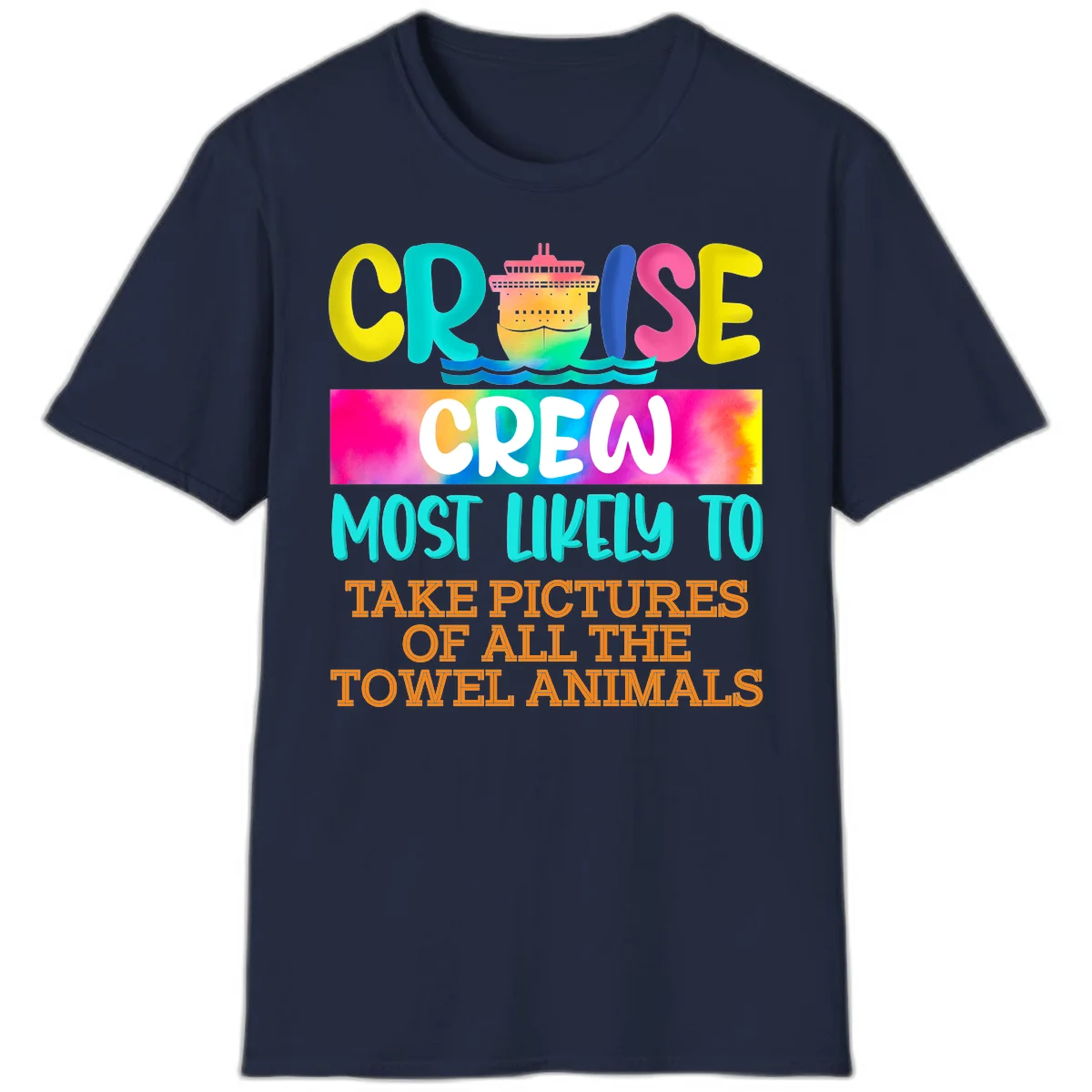 Cruise Crew Most Likely To Take Pictures T-Shirt in Navy