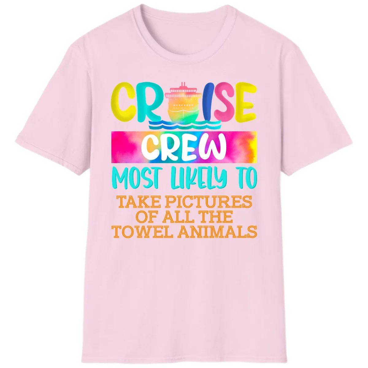 Cruise Crew Most Likely To Take Pictures T-Shirt in Light Pink