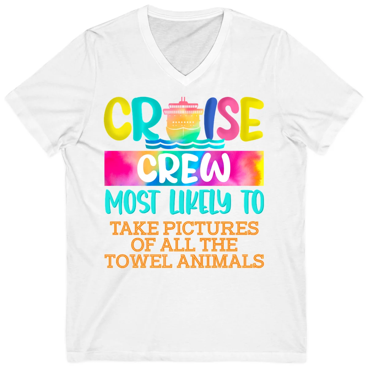 Cruise Crew Most Likely To Take Pictures V-Neck in White