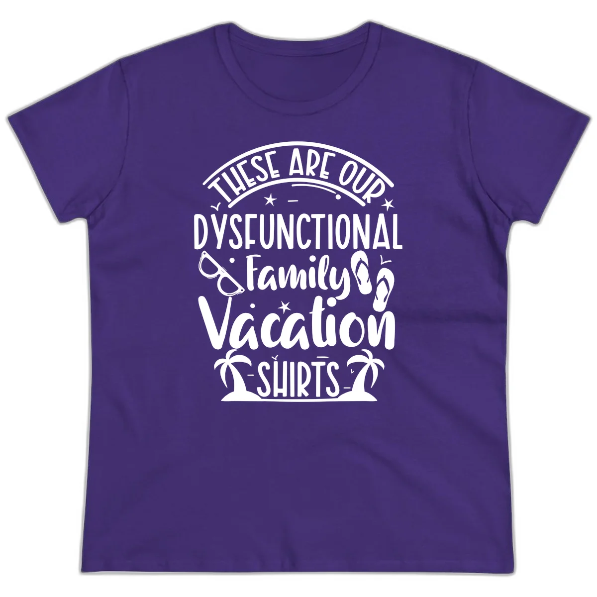 Dysfunctional Family Vacation Ladies Tee in Purple