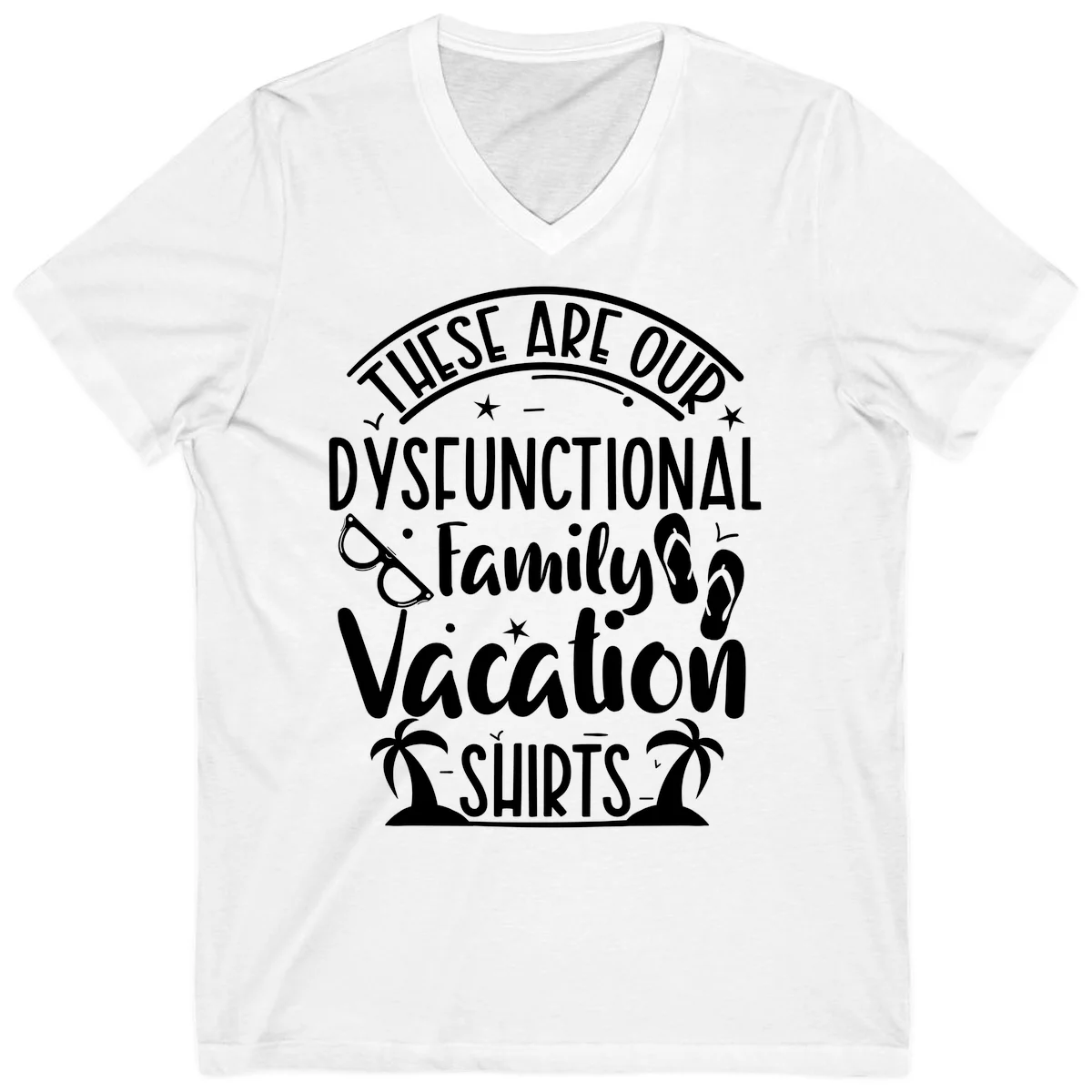 Dysfunctional Family Vacation V-Neck in White