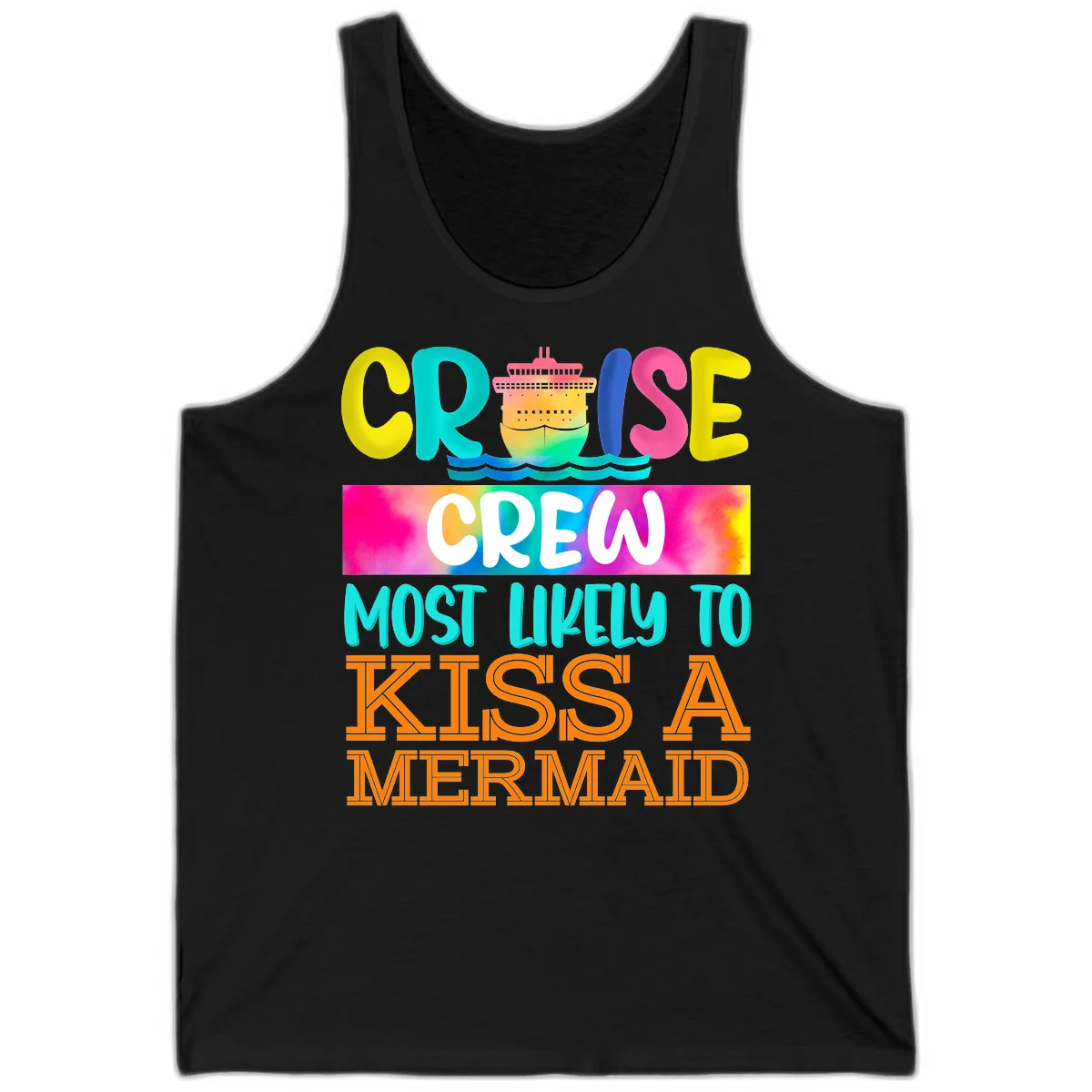 Cruise Crew Most Likely To Kiss A Mermaid Tank in Black