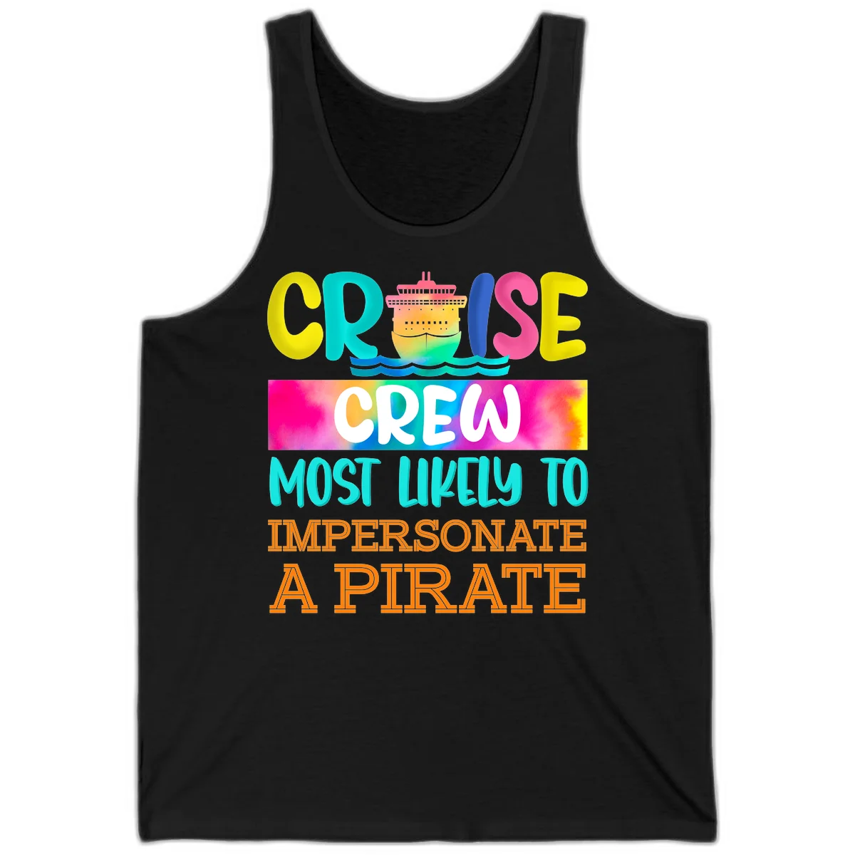 Cruise Crew Most Likely To Impersonate A Pirate Tank in Black