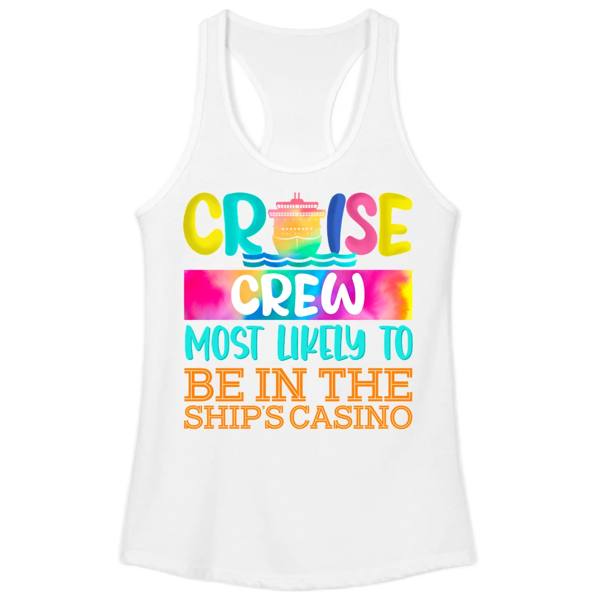 Cruise Crew Most Likely Casino Ladies Tank in White