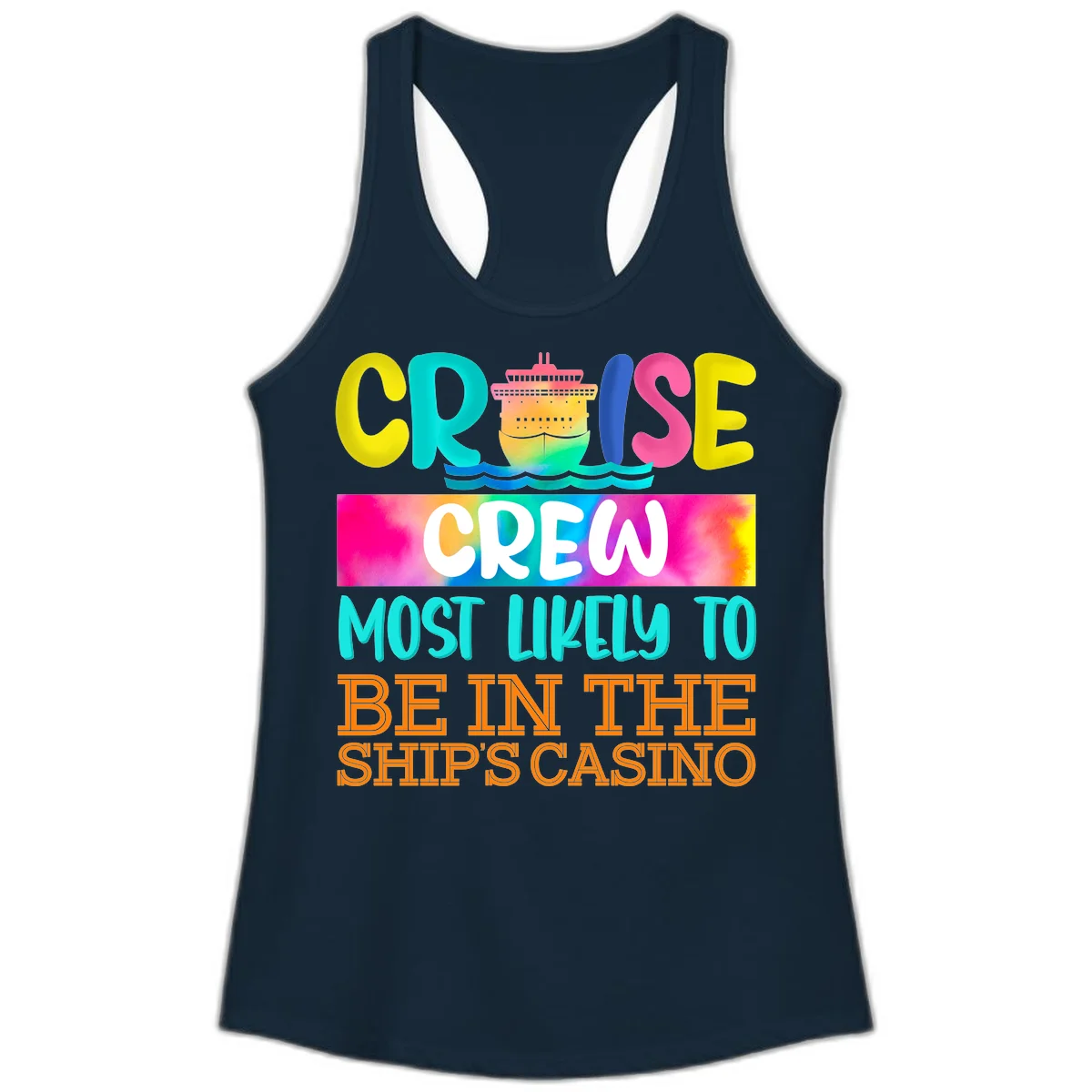 Cruise Crew Most Likely Casino Ladies Tank in Solid Midnight Navy