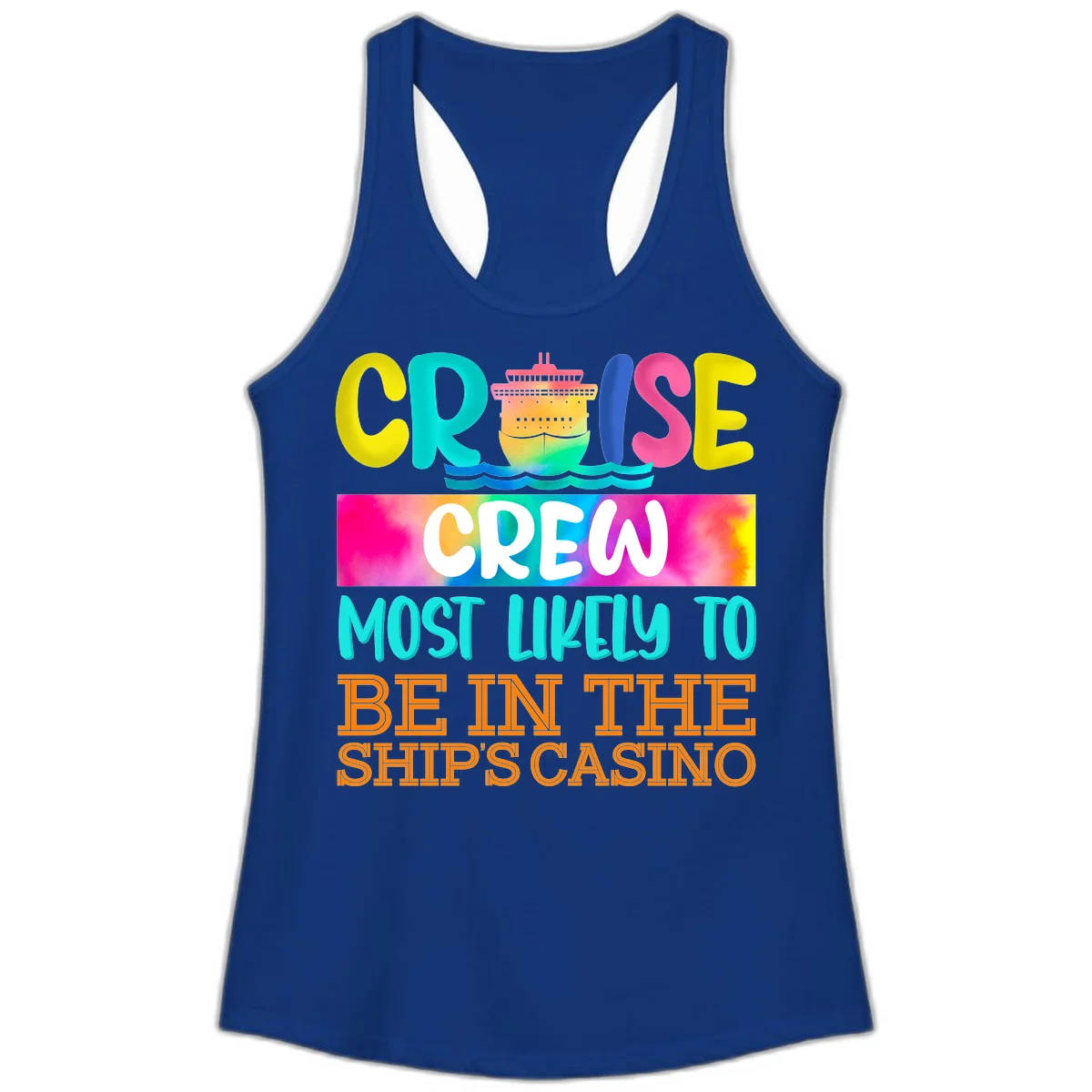 Cruise Crew Most Likely Casino Ladies Tank in Solid Royal