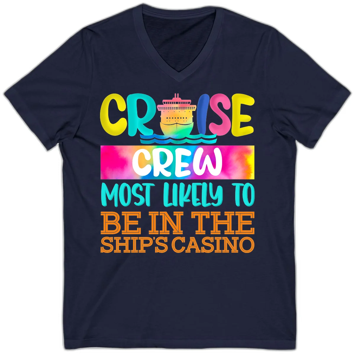 Cruise Crew Most Likely Casino V-Neck in Navy