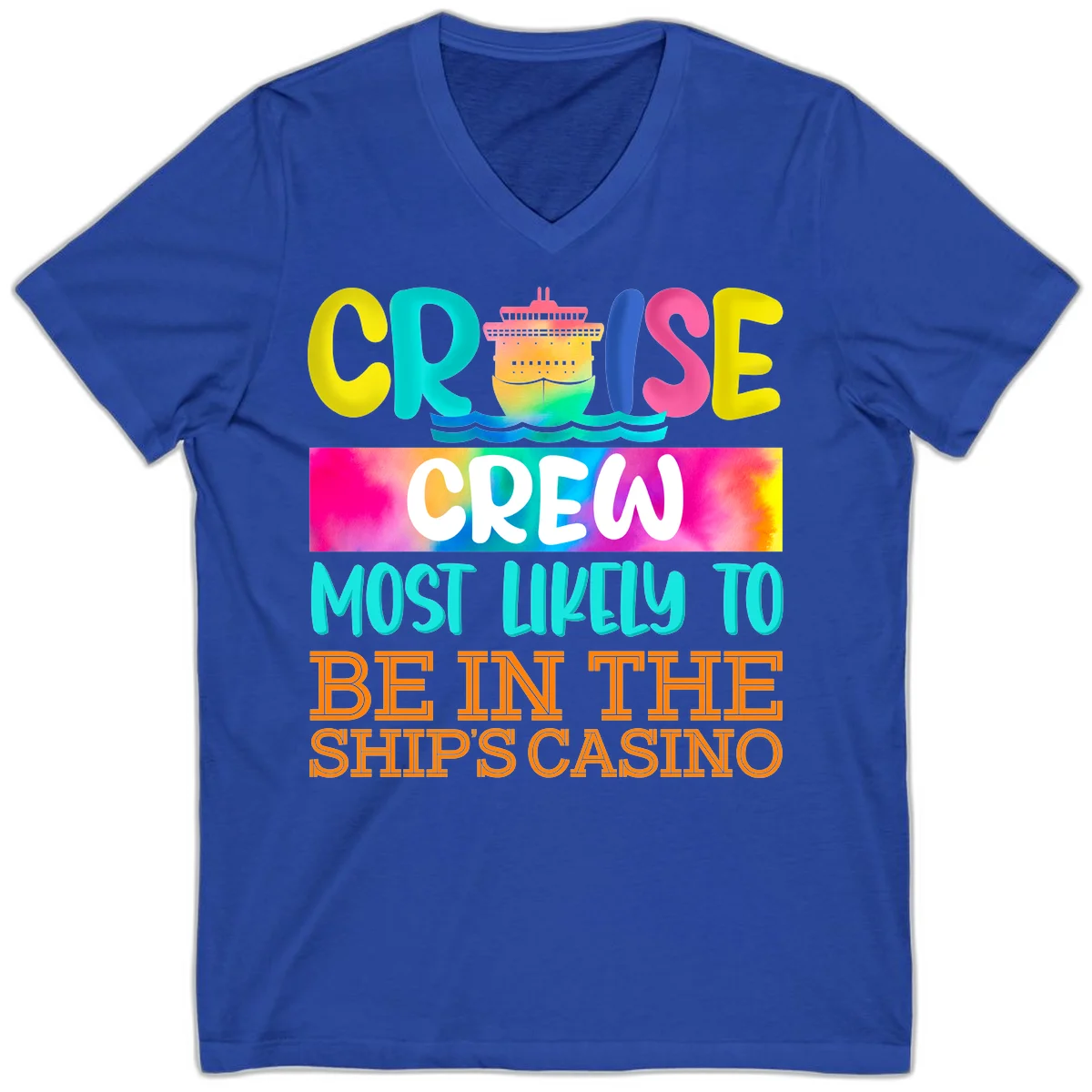 Cruise Crew Most Likely Casino V-Neck in True Royal