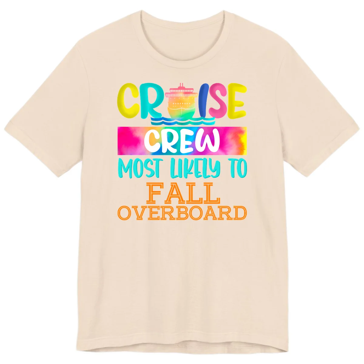 Cruise Crew Most Likely To Fall Overboard Premium T-Shirt in Soft Cream