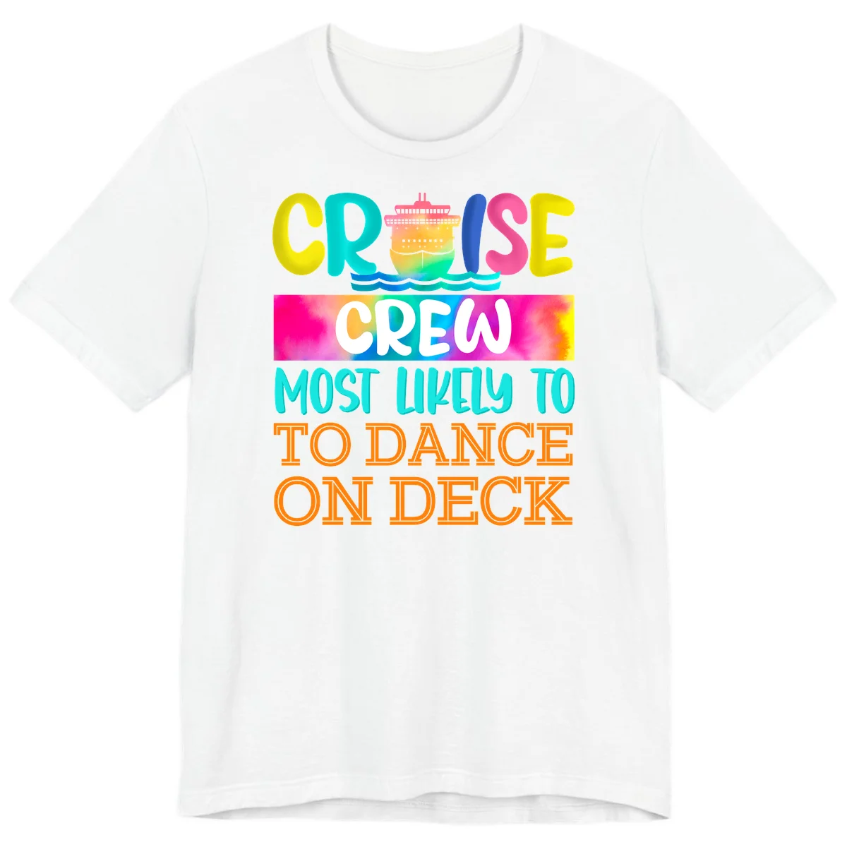 Cruise Crew Most Likely To Dance On Deck Premium T-Shirt in White