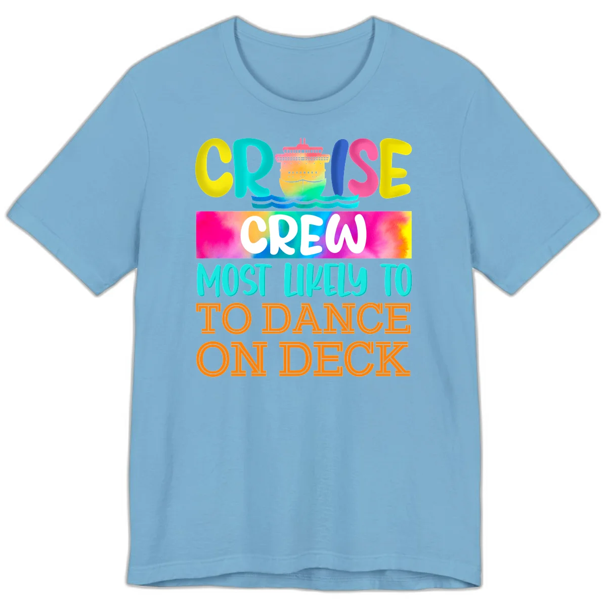 Cruise Crew Most Likely To Dance On Deck Premium T-Shirt in Ocean Blue