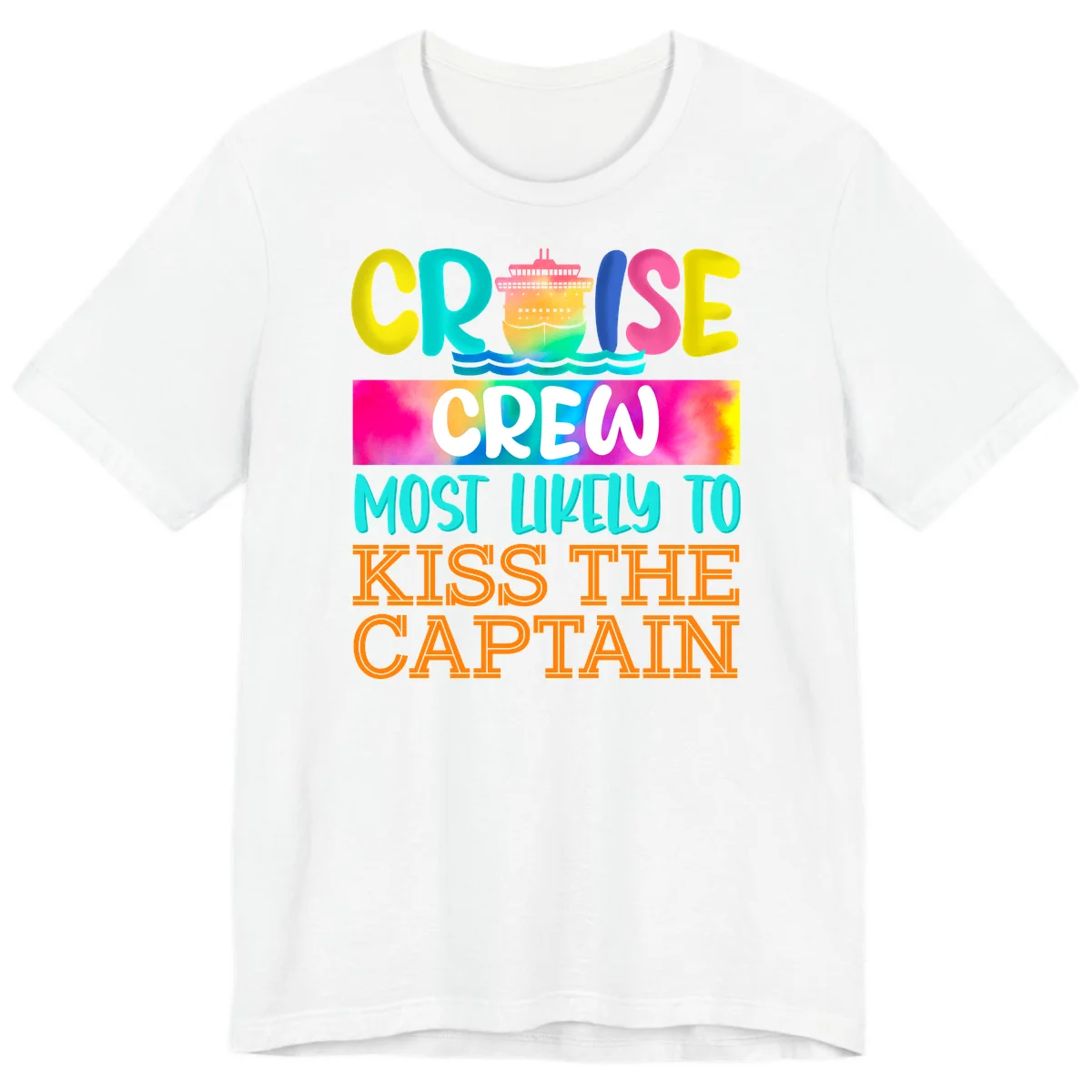 Cruise Crew Most Likely To Kiss The Captain Premium T-Shirt in White