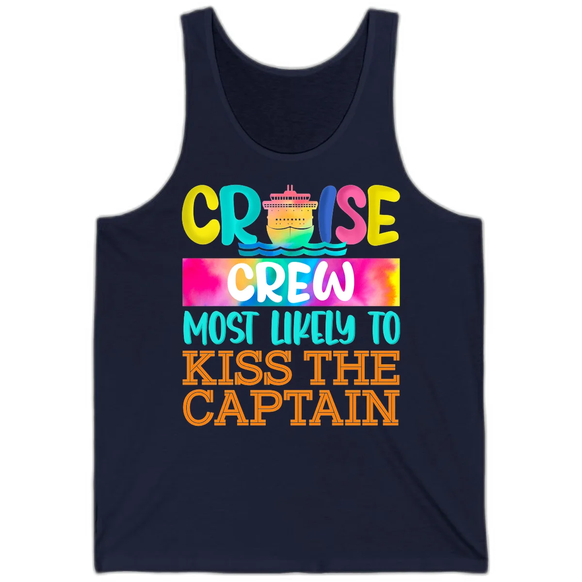 Cruise Crew Most Likely To Kiss The Captain Tank in Navy