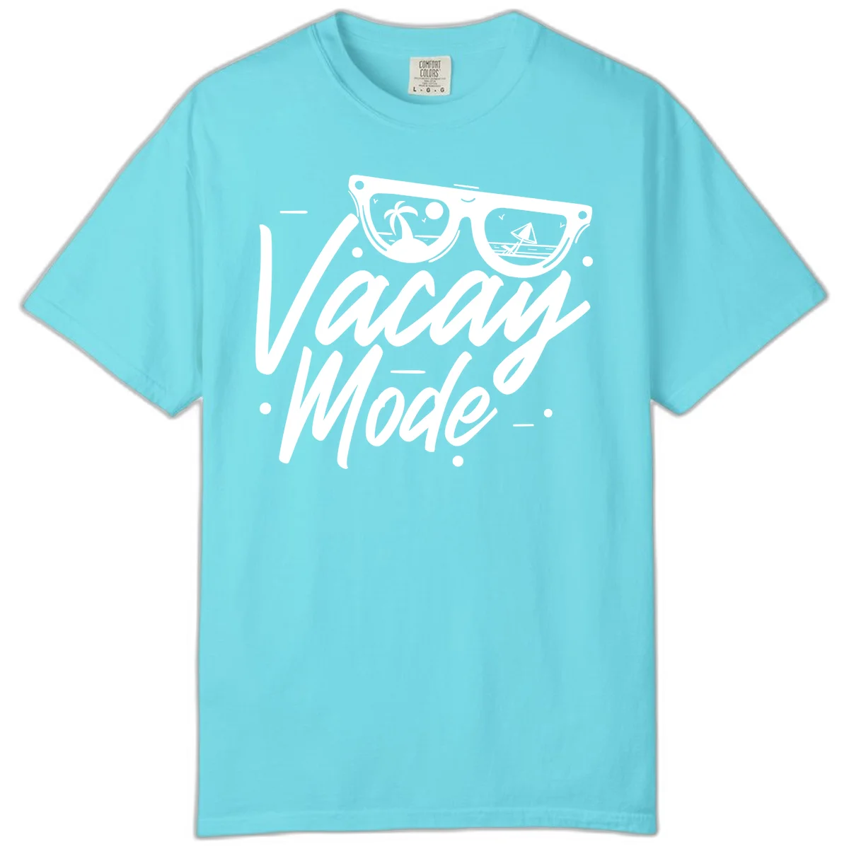 Warm Mode Cruise Vibes Comfort Color T-Shirt in Lagoon Blue