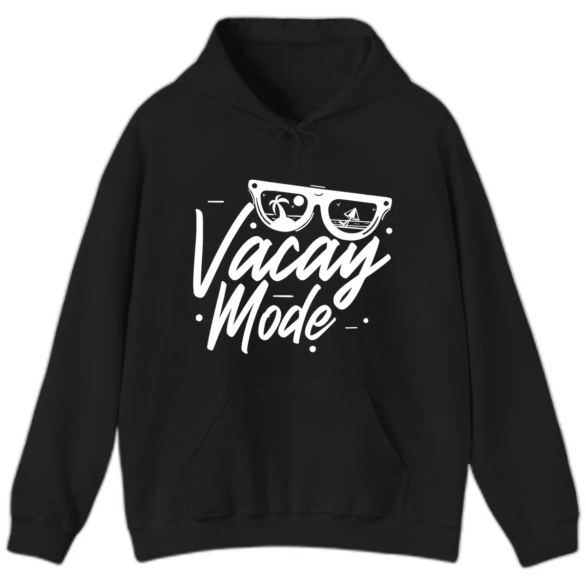Warm Mode Cruise Vibes Hooded Sweatshirt in Black