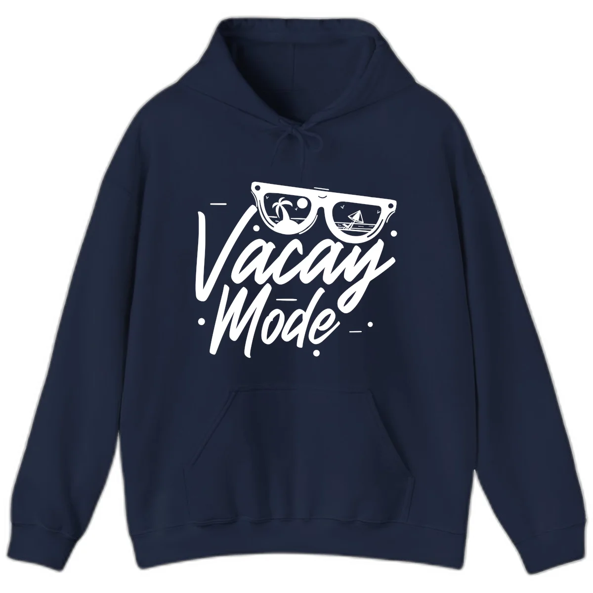 Warm Mode Cruise Vibes Hooded Sweatshirt in Navy