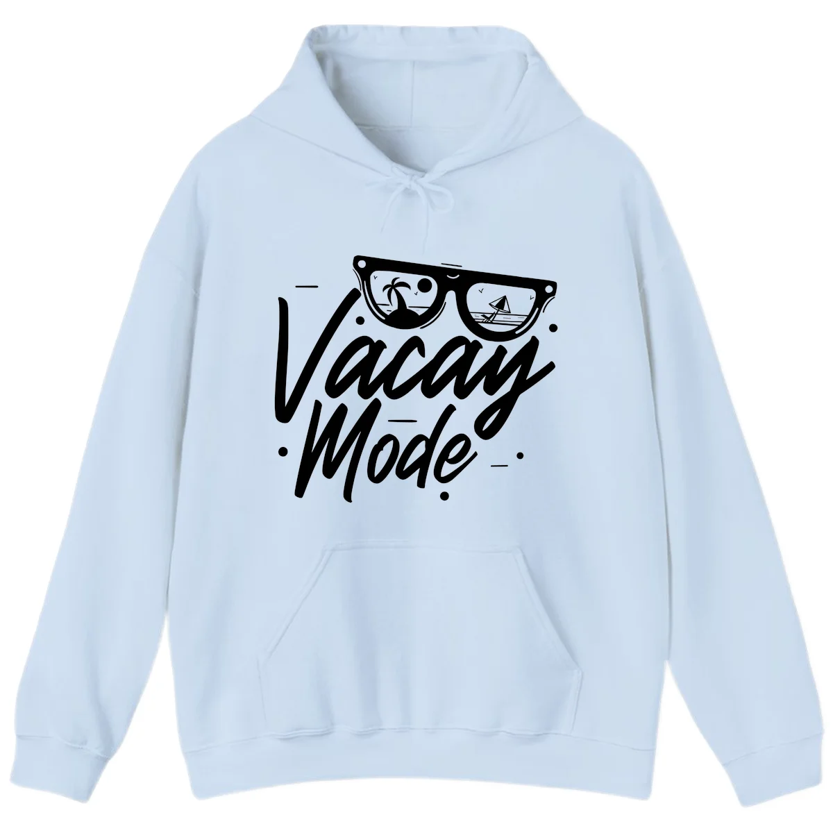 Warm Mode Cruise Vibes Hooded Sweatshirt in Light Blue