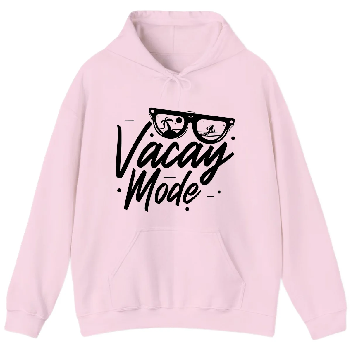 Warm Mode Cruise Vibes Hooded Sweatshirt in Light Pink