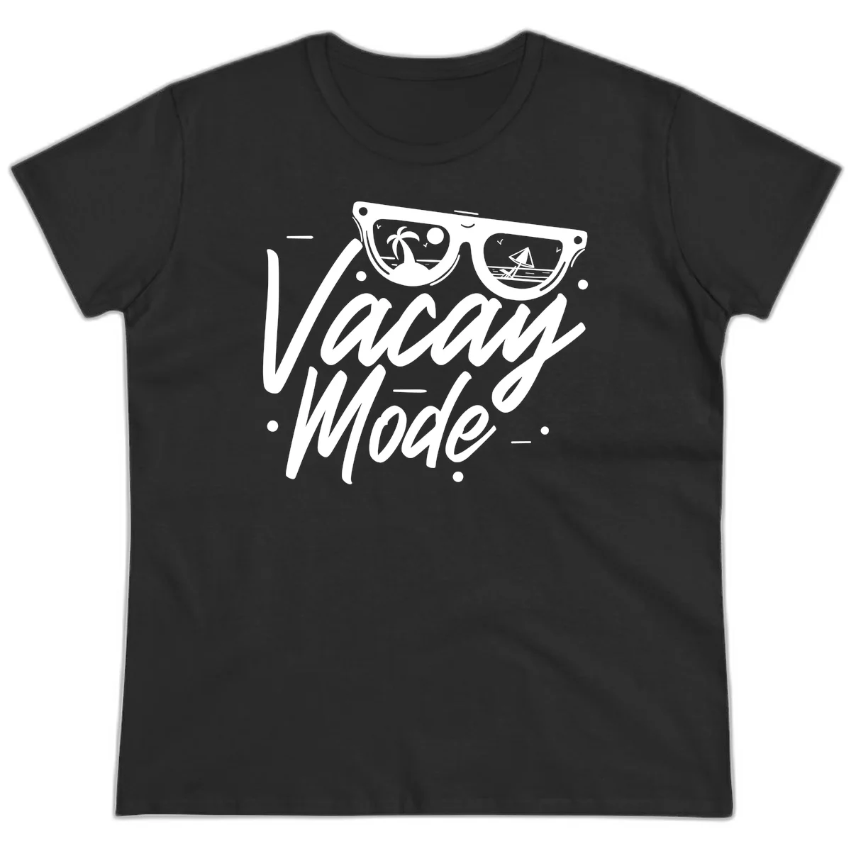 Warm Mode Cruise Vibes Ladies Tee in Black