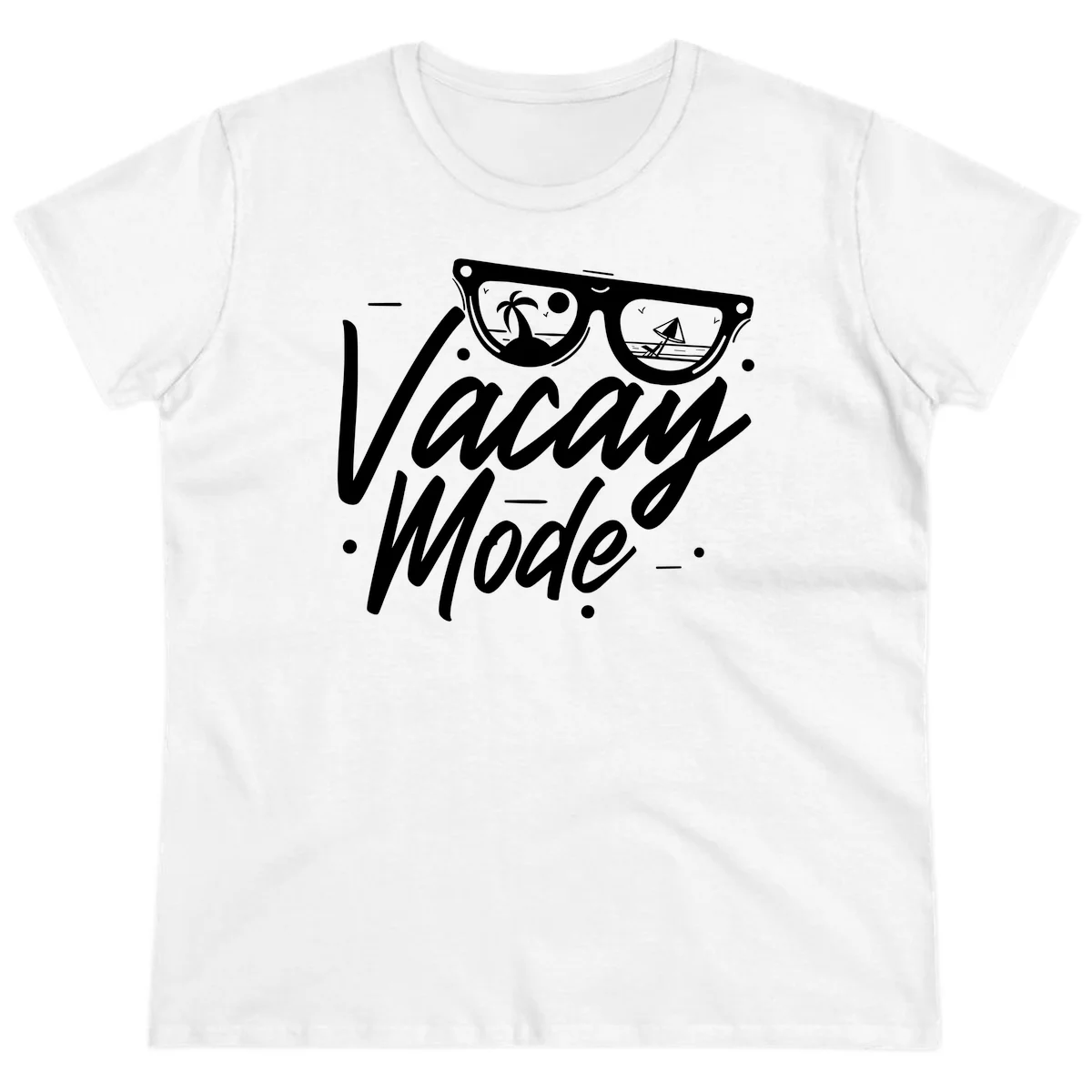 Warm Mode Cruise Vibes Ladies Tee in White
