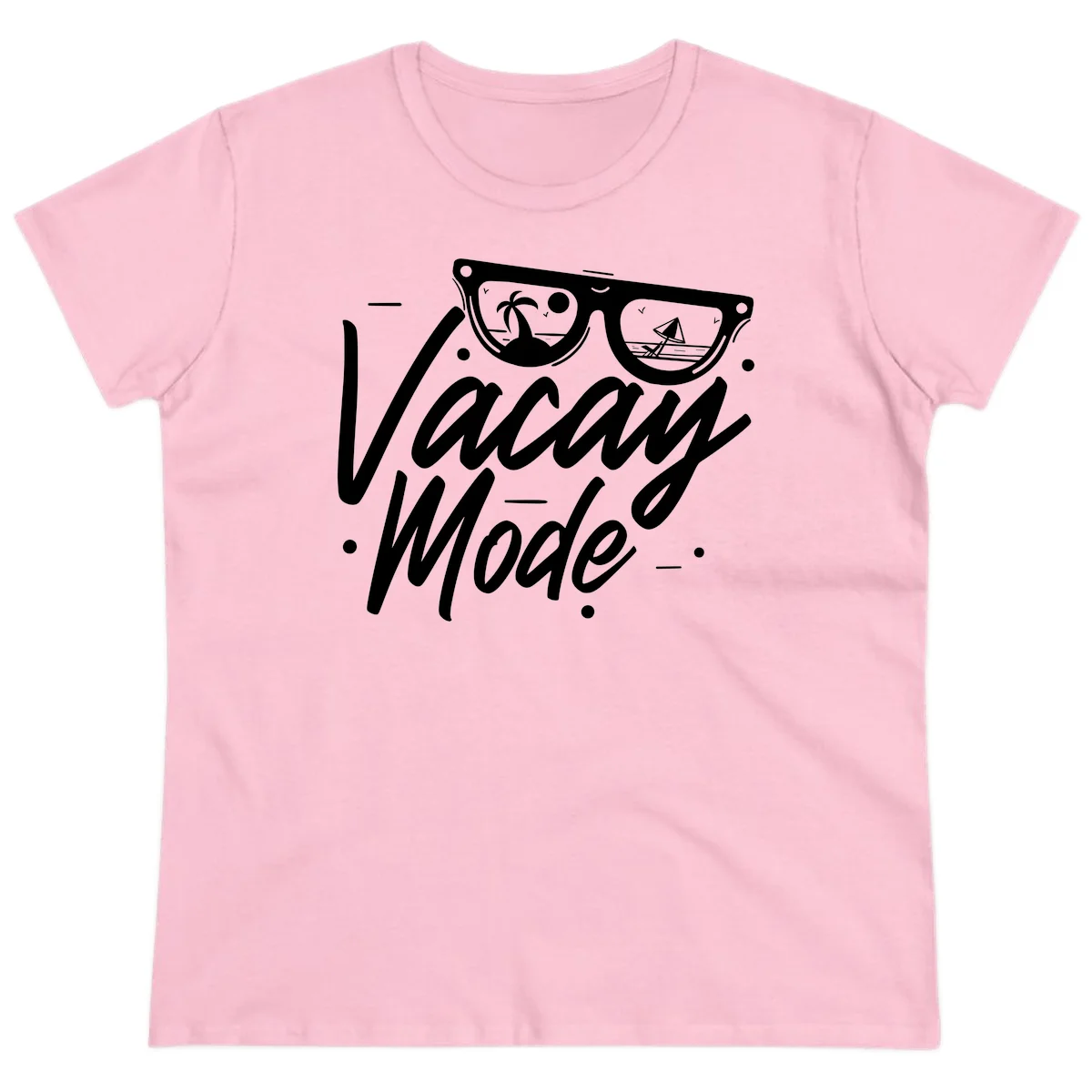 Warm Mode Cruise Vibes Ladies Tee in Light Pink