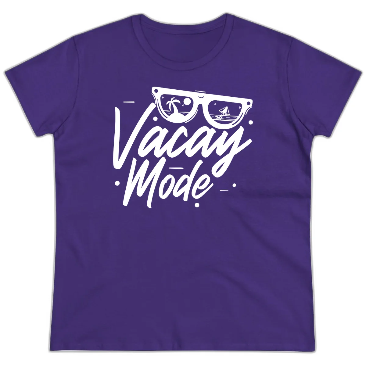 Warm Mode Cruise Vibes Ladies Tee in Purple