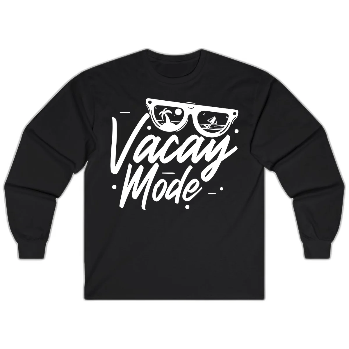Warm Mode Cruise Vibes Long Sleeve T-Shirt in Black